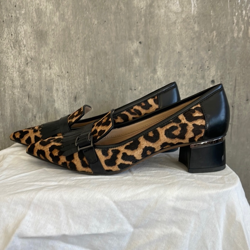 Franco Sarto leopard cheetah print loafers 8.5
